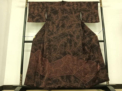 平和屋着物●訪問着 刺繍 切嵌花文 正絹 逸品 AABF0493fy
