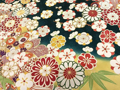 平和屋着物●豪華振袖 駒刺繍 舞花文 暈し染め 金彩 正絹 逸品 AABF0498fy