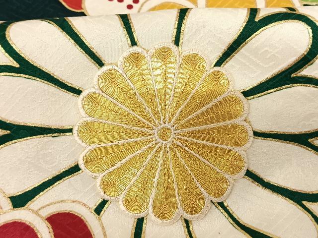 平和屋着物●豪華振袖 駒刺繍 舞花文 暈し染め 金彩 正絹 逸品 AABF0498fy