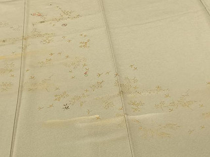 平和屋着物●訪問着 駒刺繍 花鳥文 暈し染め 金銀彩 正絹 逸品 AABF0499fy
