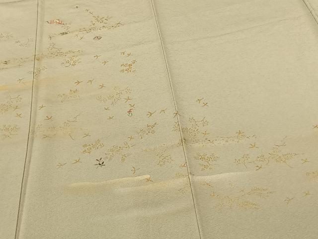 平和屋着物●訪問着 駒刺繍 花鳥文 暈し染め 金銀彩 正絹 逸品 AABF0499fy