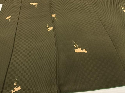 平和屋着物●上質な小紋 草花文 正絹 逸品 AABF0500fy