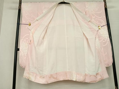 平和屋着物●振袖用長襦袢 袷 彩ぼかし 舞花文 正絹 逸品 AABF0501fy
