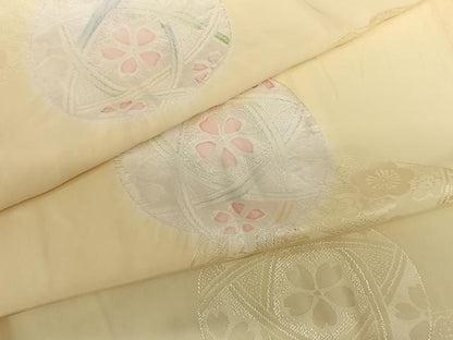 平和屋着物●振袖用長襦袢 無双仕立て 地紋起こし 毬 正絹 逸品 未使用 AABF0503fy
