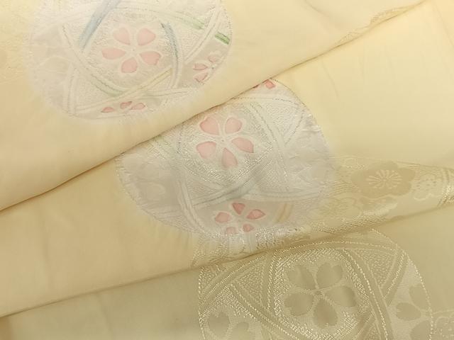 平和屋着物●振袖用長襦袢 無双仕立て 地紋起こし 毬 正絹 逸品 未使用 AABF0503fy