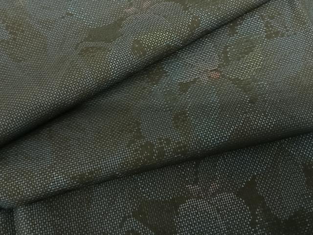 平和屋着物●本場大島紬 カタス7マルキ 草花文 正絹 逸品 AABF0504fy