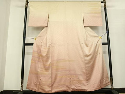 平和屋着物●人間国宝 福田喜三郎 訪問着 霞文 暈し染め 金彩 正絹 逸品 AABF0506fy