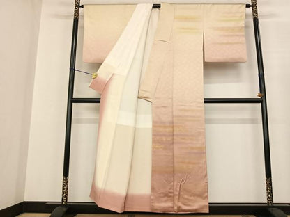 平和屋着物●人間国宝 福田喜三郎 訪問着 霞文 暈し染め 金彩 正絹 逸品 AABF0506fy