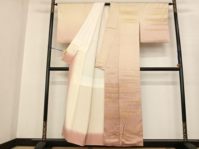 平和屋着物●人間国宝 福田喜三郎 訪問着 霞文 暈し染め 金彩 正絹 逸品 AABF0506fy