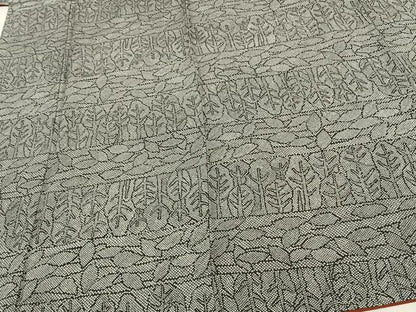 平和屋着物●上質な小紋 横段樹林文 黒地 正絹 逸品 AABF0507fy