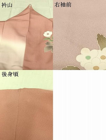 平和屋着物●訪問着 草花文 暈し染め 金彩 正絹 逸品 AABF0508fy