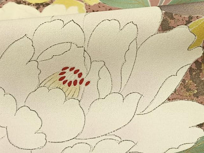 平和屋着物●訪問着 草花文 暈し染め 金彩 正絹 逸品 AABF0508fy