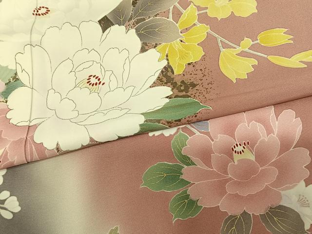 平和屋着物●訪問着 草花文 暈し染め 金彩 正絹 逸品 AABF0508fy
