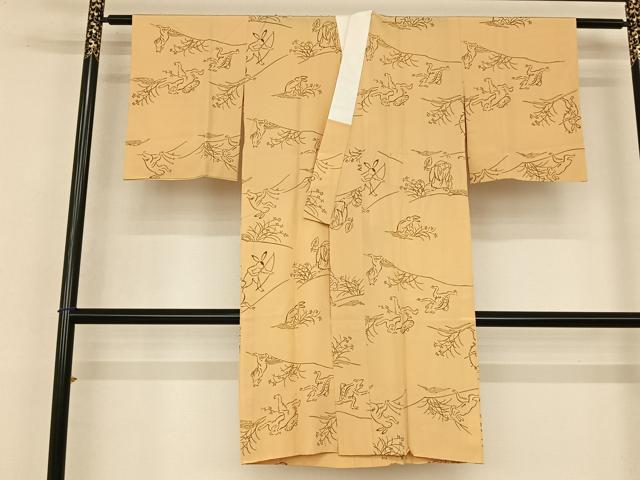 平和屋着物●長襦袢 無双仕立て 鳥獣戯画 正絹 逸品 AABF0514fy