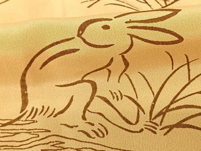 平和屋着物●長襦袢 無双仕立て 鳥獣戯画 正絹 逸品 AABF0514fy