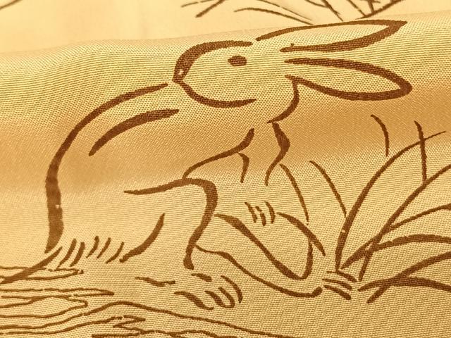 平和屋着物●長襦袢 無双仕立て 鳥獣戯画 正絹 逸品 AABF0514fy