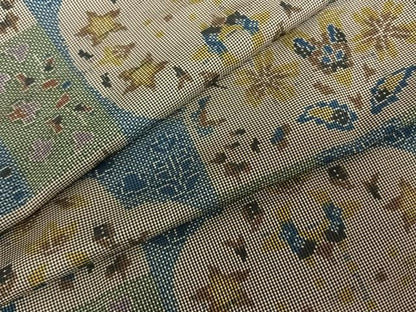 平和屋着物●本場大島紬 一元7マルキ 草花文 正絹 逸品 AABF0517fy