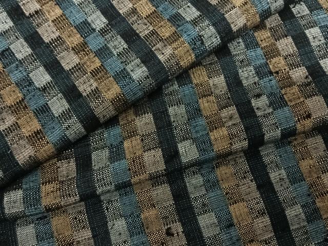 平和屋着物●上質な紬 市松間道 正絹 逸品 AABF0518fy