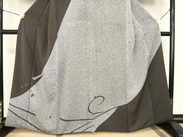 平和屋着物●訪問着 刺繍 散らし文 たたき染め 金彩 正絹 逸品 AABF0519fy