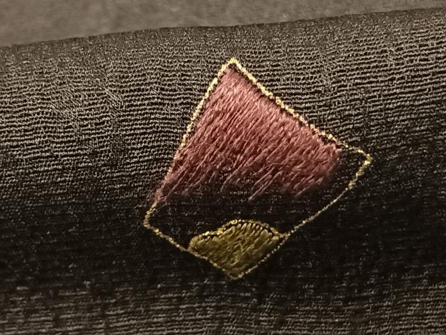 平和屋着物●訪問着 刺繍 散らし文 たたき染め 金彩 正絹 逸品 AABF0519fy