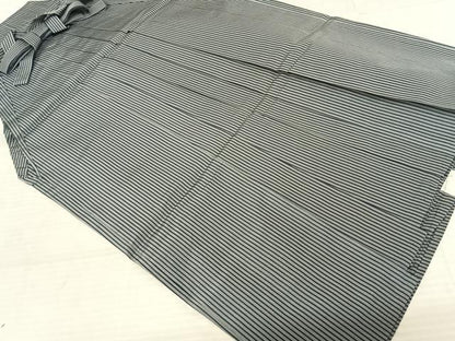 平和屋着物●男性　馬乗り袴　縞　正絹　逸品　AABF0520fy