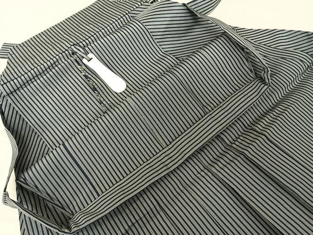 平和屋着物●男性　馬乗り袴　縞　正絹　逸品　AABF0520fy
