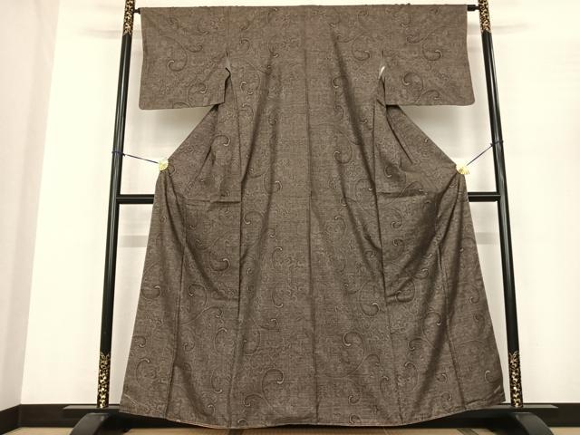 平和屋着物●本場大島紬 カタス9マルキ 唐草文 正絹 逸品 未使用 AABF0521fy