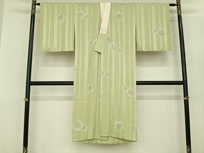 平和屋着物●長襦袢 無双仕立て 清粋染 舞花文 正絹 逸品 AABF0524fy