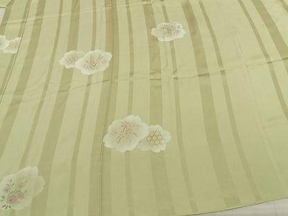 平和屋着物●長襦袢 無双仕立て 清粋染 舞花文 正絹 逸品 AABF0524fy