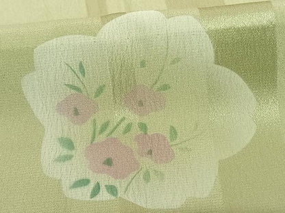平和屋着物●長襦袢 無双仕立て 清粋染 舞花文 正絹 逸品 AABF0524fy