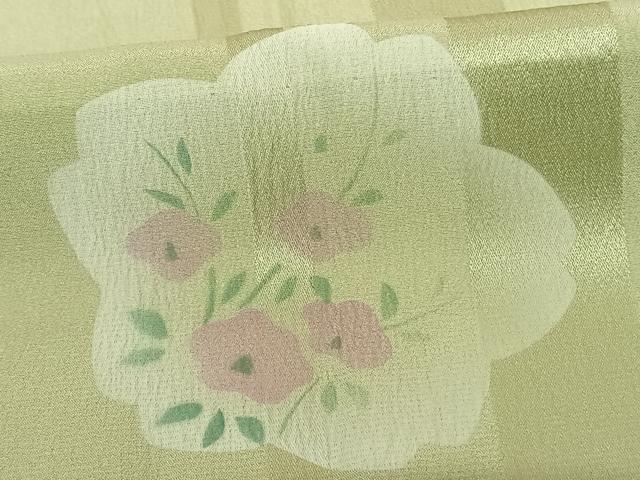 平和屋着物●長襦袢 無双仕立て 清粋染 舞花文 正絹 逸品 AABF0524fy
