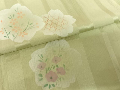 平和屋着物●長襦袢 無双仕立て 清粋染 舞花文 正絹 逸品 AABF0524fy
