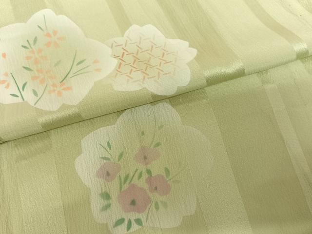 平和屋着物●長襦袢 無双仕立て 清粋染 舞花文 正絹 逸品 AABF0524fy