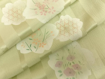 平和屋着物●長襦袢 無双仕立て 清粋染 舞花文 正絹 逸品 AABF0524fy