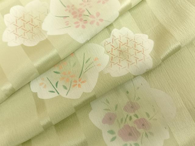 平和屋着物●長襦袢 無双仕立て 清粋染 舞花文 正絹 逸品 AABF0524fy
