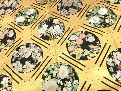 平和屋着物●豪華振袖 花鳥丸文 金銀彩 正絹 逸品 AABF0528fy