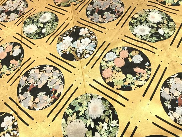 平和屋着物●豪華振袖 花鳥丸文 金銀彩 正絹 逸品 AABF0528fy