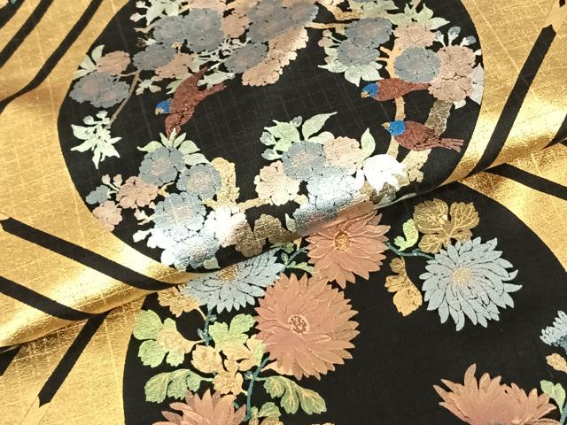 平和屋着物●豪華振袖 花鳥丸文 金銀彩 正絹 逸品 AABF0528fy