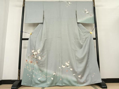 平和屋着物●訪問着 友禅 枝花文 暈し染め 正絹 逸品 AABF0530fy
