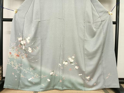 平和屋着物●訪問着 友禅 枝花文 暈し染め 正絹 逸品 AABF0530fy