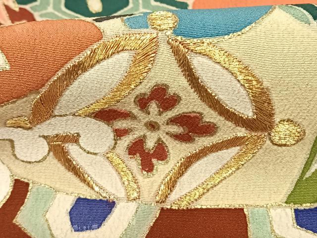 平和屋着物●アンティーク 大正ロマン 黒留袖 刺繍 宝船 暈し染め 金銀糸 金彩 両褄 江戸褄 正絹 逸品 AABF0537fy