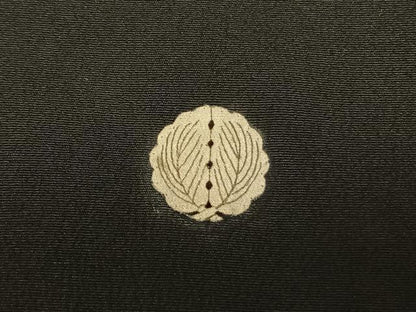 平和屋着物●アンティーク 大正ロマン 黒留袖 刺繍 宝船 暈し染め 金銀糸 金彩 両褄 江戸褄 正絹 逸品 AABF0537fy