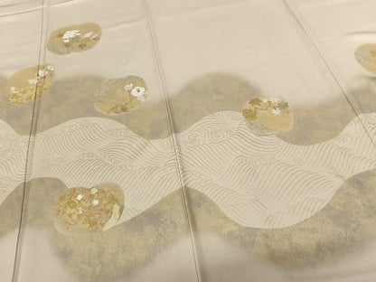 平和屋着物●訪問着 刺繍 草花文 金彩 正絹 逸品 AABF0539fy