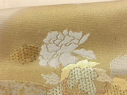 平和屋着物●訪問着 刺繍 草花文 金彩 正絹 逸品 AABF0539fy
