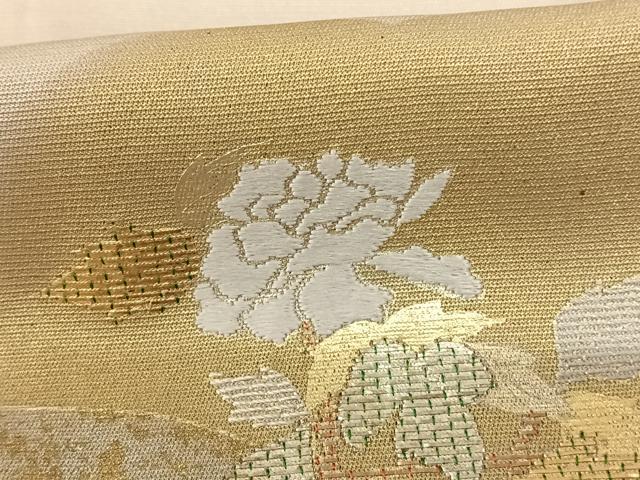 平和屋着物●訪問着 刺繍 草花文 金彩 正絹 逸品 AABF0539fy