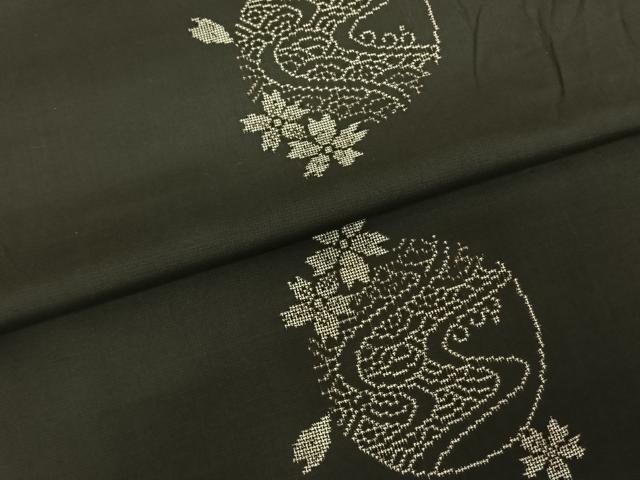 平和屋着物●本場大島紬 カタス9マルキ 地空き 舞桜丸文 黒地 さが美扱い 正絹 逸品 AABF0540fy