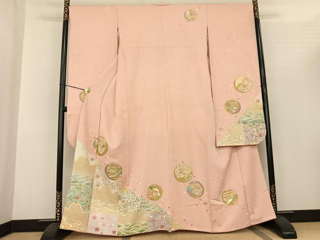 平和屋着物●豪華振袖 駒刺繍 花丸文 金銀彩 正絹 逸品 AABF0542fy