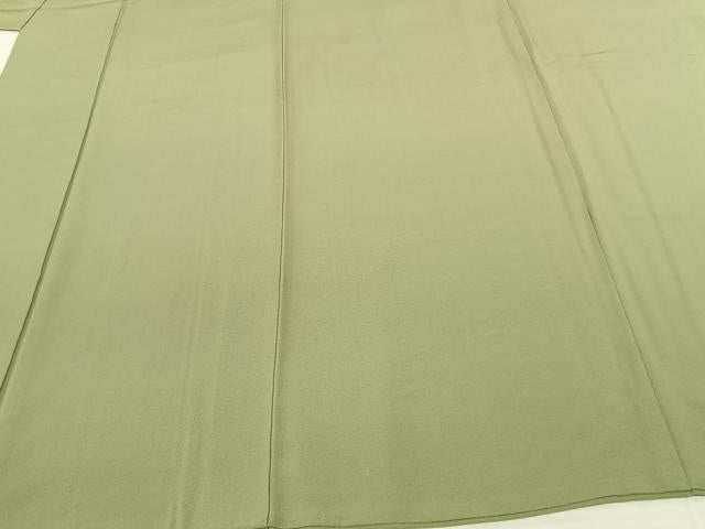 平和屋着物●上質な色無地 若葉色 正絹 逸品 AABF0543fy