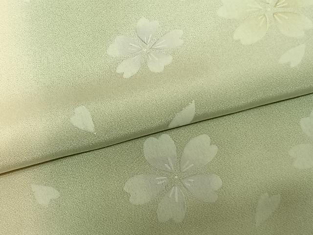 平和屋着物●長襦袢 袷 舞桜文 暈し染め 半衿刺繍 正絹 逸品 AABF0546fy