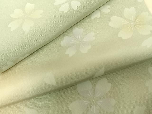 平和屋着物●長襦袢 袷 舞桜文 暈し染め 半衿刺繍 正絹 逸品 AABF0546fy